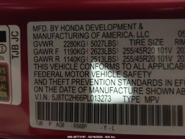 5J8TC2H66PL013273 Acura Rdx A-spec Package