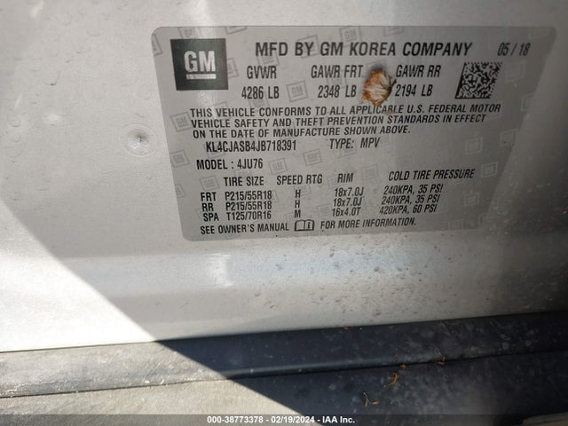 Buick Encore Preferred 2018 KL4CJASB4JB718391 Image 9