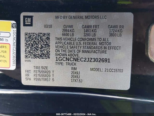Chevrolet Silverado 1500 Wt 2018 1GCNCNEC2JZ302691 Image 9