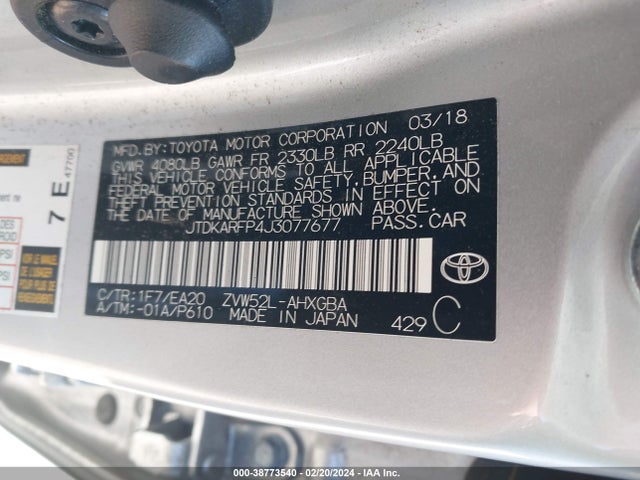 Toyota PRIUS PRIME 2018 JTDKARFP4J3077677 Image 9