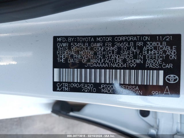Toyota Mirai Xle 2022 JTDAAAAA1NA004199 Image 9