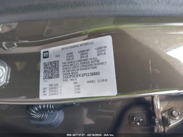Chevrolet Colorado Lt 2023 1GCPSCEK1P1138882 Image 9