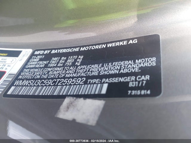 2012 MINI COOPER WMWSU3C59CT259592 Photo 8