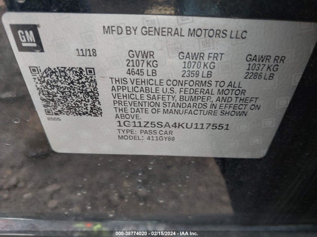 Chevrolet IMPALA LT 2019 1G11Z5SA4KU117551 Image 9