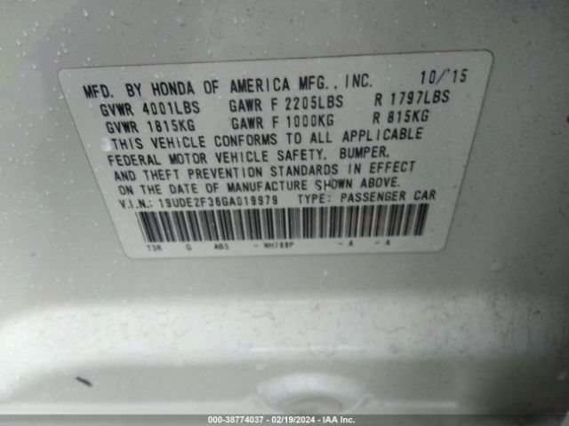 19UDE2F36GA019979 Acura Ilx 2.4l/acurawatch Plus Package