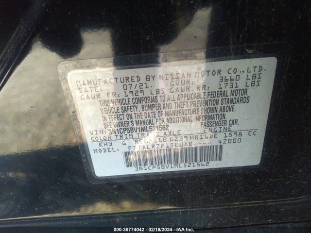Nissan Kicks S Xtronic Cvt 2021 3N1CP5BV1ML521562 Image 9