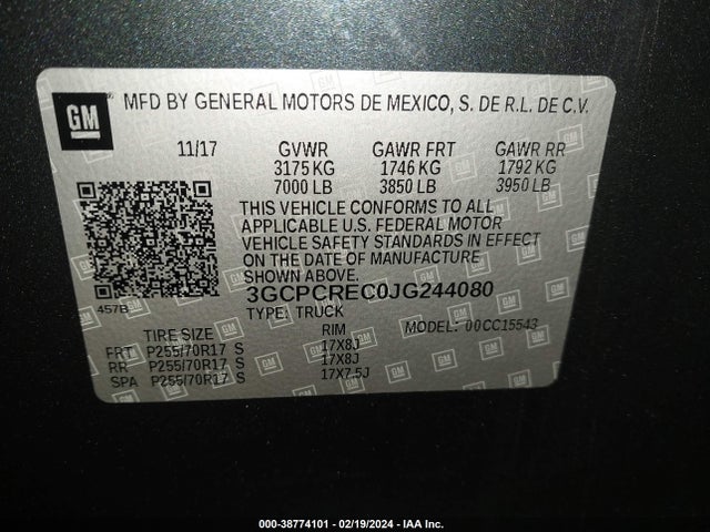 Chevrolet Silverado 1500 1lt 2018 3GCPCREC0JG244080 Image 9