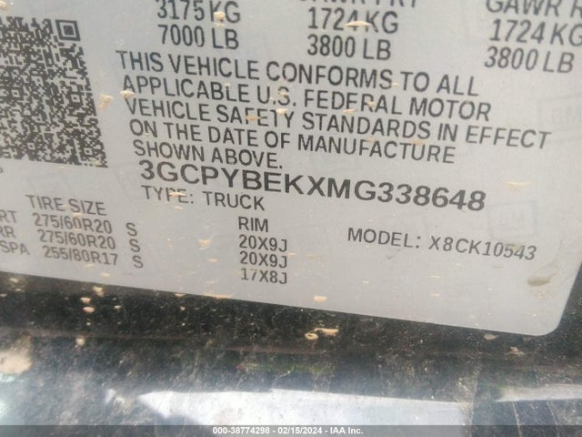 Chevrolet Silverado 1500 4wd  Short Bed Custom 2021 3GCPYBEKXMG338648 Image 9