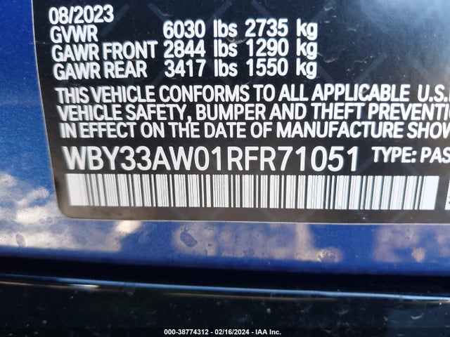 BMW I4 M50 2024 WBY33AW01RFR71051 Image 9
