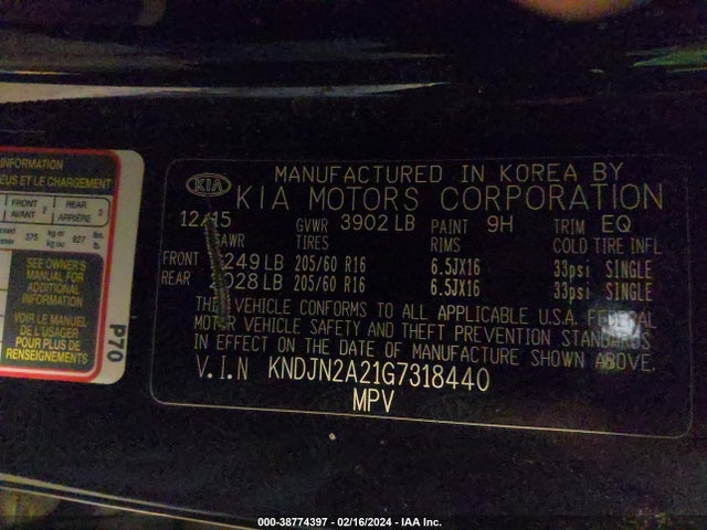 KIA Soul 2016 KNDJN2A21G7318440 Image 9