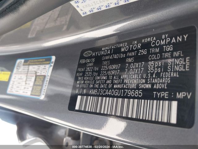 2016 HYUNDAI TUCSON KM8J3CA40GU179685 Photo 8