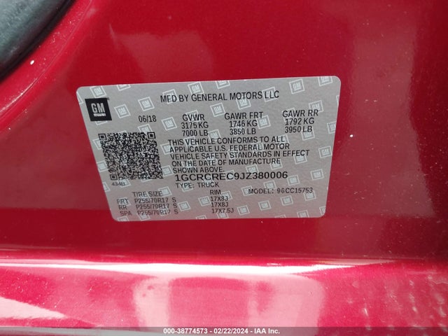 Chevrolet Silverado 1500 1lt 2018 1GCRCREC9JZ380006 Image 9