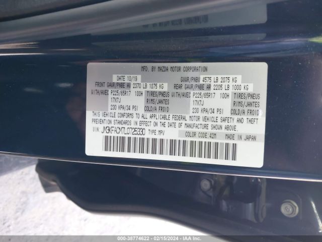 JM3KFACM7L0725330 Mazda Cx-5 Touring