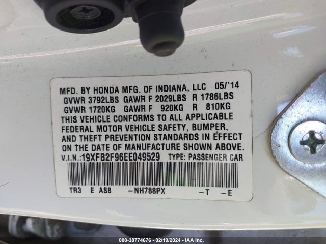 Honda Civic Ex-l 2014 19XFB2F96EE049529 Image 9