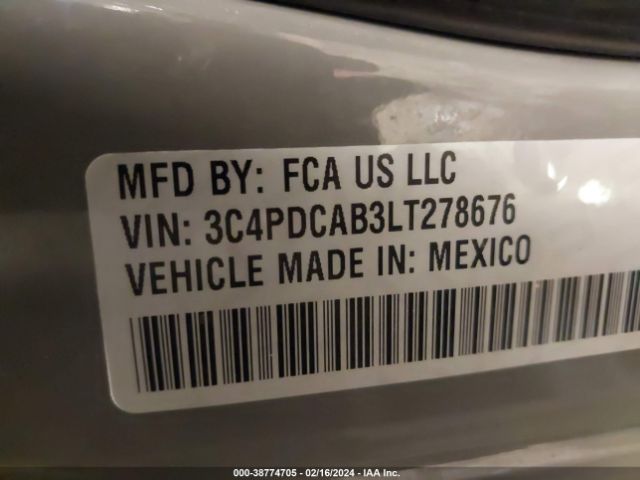 3C4PDCAB3LT278676 Dodge Journey Se Value