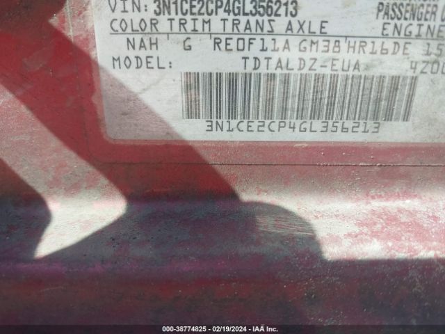 3N1CE2CP4GL356213 Nissan Versa Note S (sr)/s Plus/sl/sr/sv