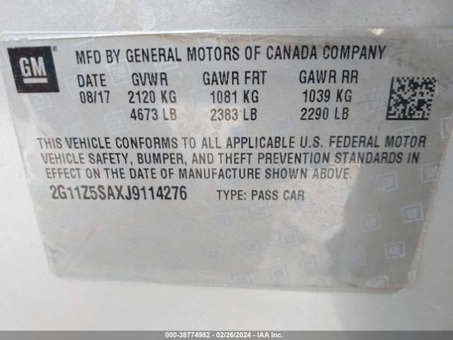 2G11Z5SAXJ9114276 Chevrolet IMPALA LS