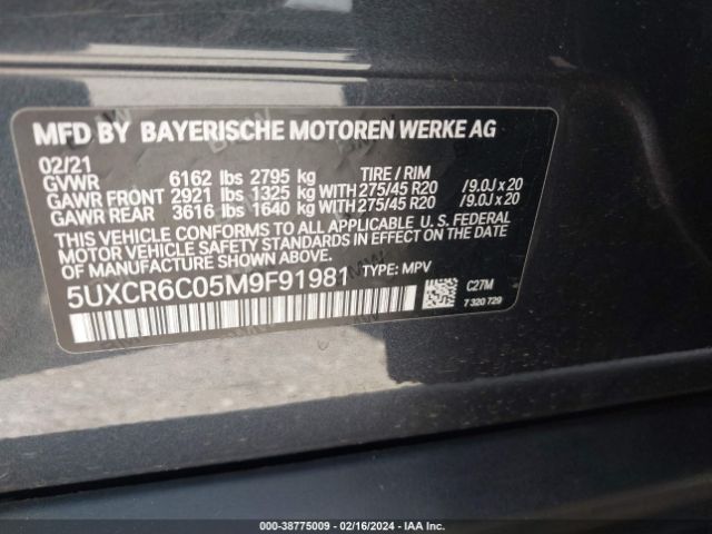 5UXCR6C05M9F91981 BMW X5 Xdrive40i