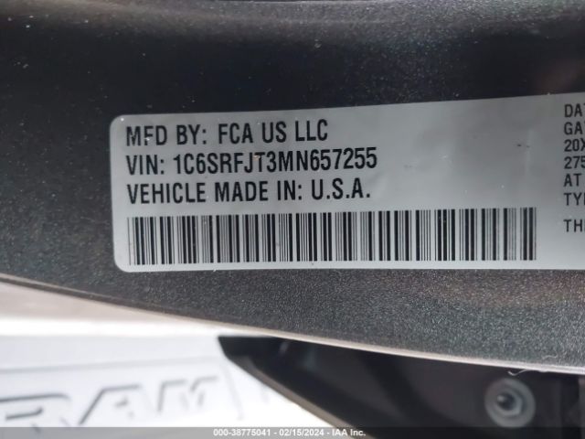 1C6SRFJT3MN657255 RAM 1500 Laramie  4x4 5'7 Box