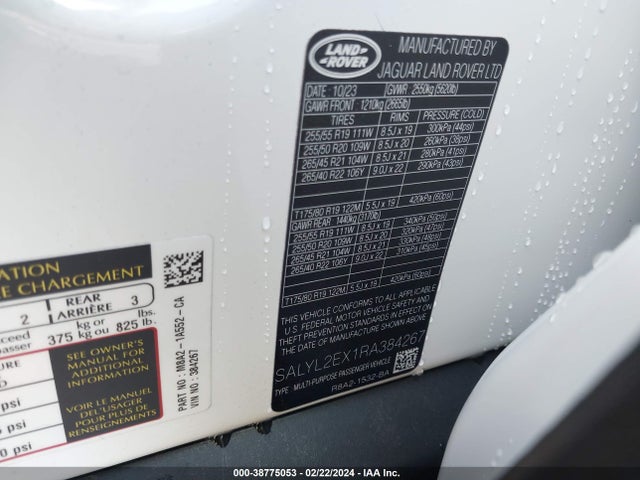 Land Rover Range Rover Velar P250 Dynamic Se 2024 SALYL2EX1RA384267 Image 9