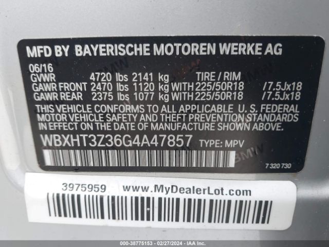 WBXHT3Z36G4A47857 BMW X1 Xdrive28i
