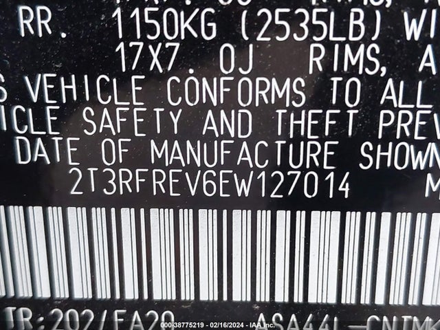 Toyota Rav4 Xle 2014 2T3RFREV6EW127014 Image 9