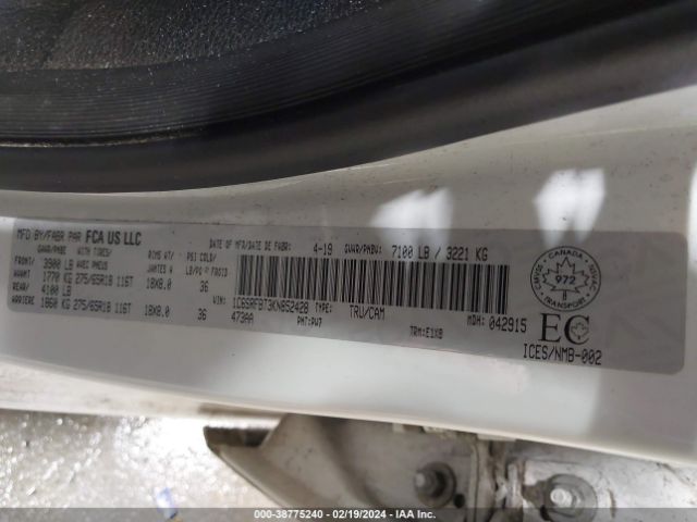 1C6SRFBT3KN852428 RAM 1500 Big Horn