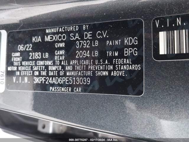 KIA Forte Lxs 2023 3KPF24AD6PE513039 Image 9