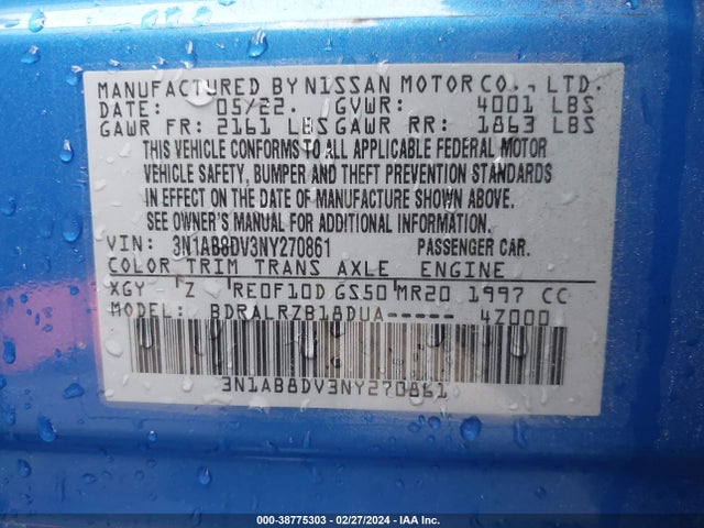 Nissan Sentra Sr Xtronic Cvt 2022 3N1AB8DV3NY270861 Image 9