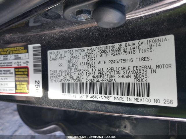 3TMLU4EN3FM172395 Toyota Tacoma Base V6