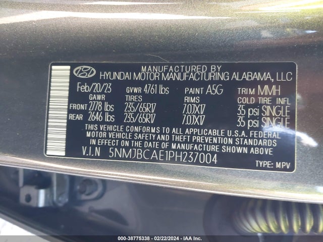 Hyundai TUCSON SEL 2023 5NMJBCAE1PH237004 Image 9