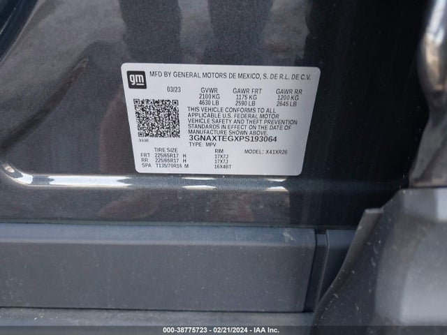 Chevrolet Equinox Awd 2fl 2023 3GNAXTEGXPS193064 Image 9