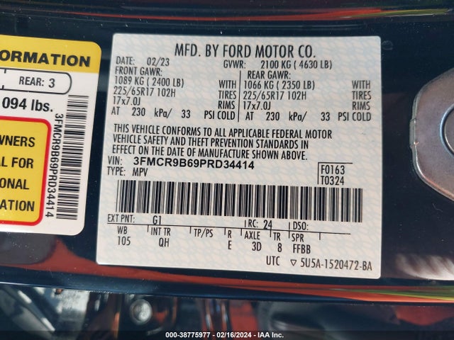 Ford Bronco Sport Big Bend 2023 3FMCR9B69PRD34414 Image 9