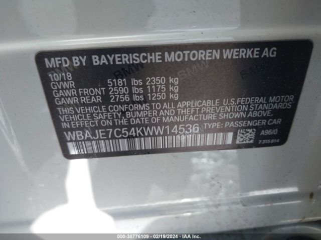 WBAJE7C54KWW14536 BMW 540i Xdrive