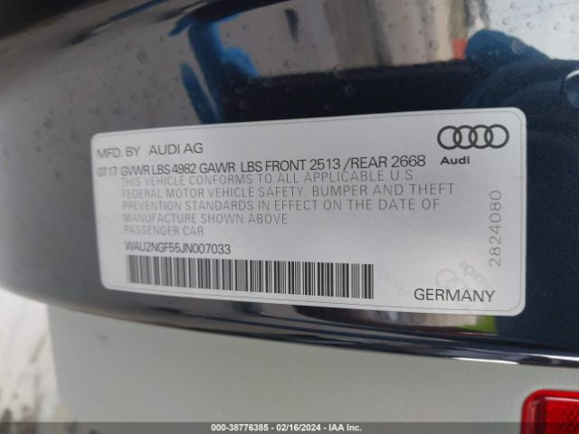 WAU2NGF55JN007033 Audi A5 2.0t Premium