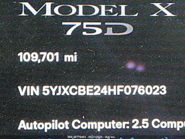 5YJXCBE24HF076023 Tesla Model X 100d/75d/90d
