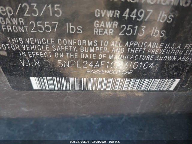 Hyundai SONATA SE 2016 5NPE24AF1GH310164 Image 9