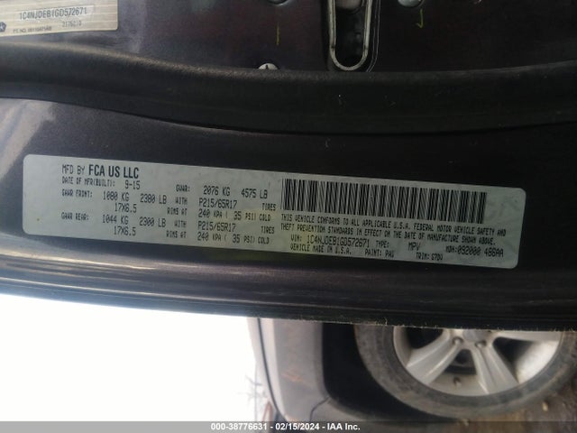 Jeep Compass Latitude 2016 1C4NJDEB1GD572671 Image 9