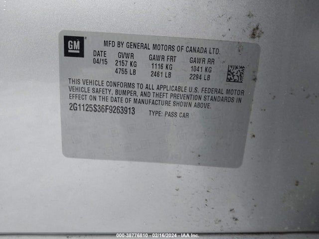 Chevrolet Impala 2lt 2015 2G1125S36F9263913 Image 9