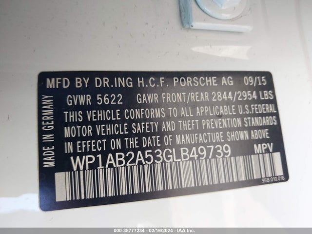 2016 PORSCHE MACAN WP1AB2A53GLB49739 Photo 8