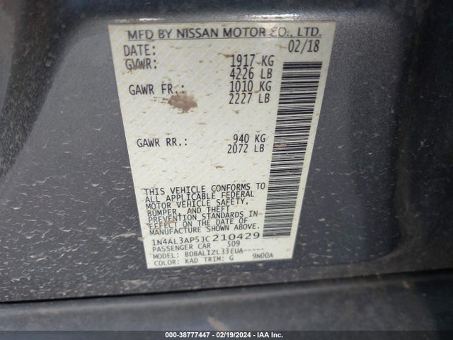1N4AL3AP5JC210429 Nissan Altima 2.5 Sv
