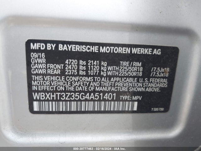 WBXHT3Z35G4A51401 BMW X1 Xdrive28i