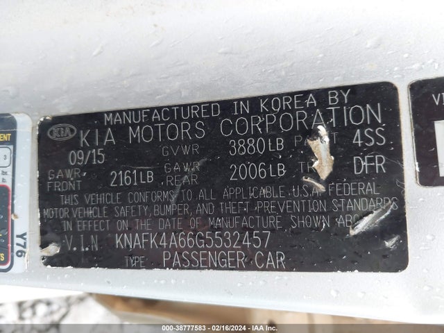 KIA FORTE LX 2016 KNAFK4A66G5532457 Image 9