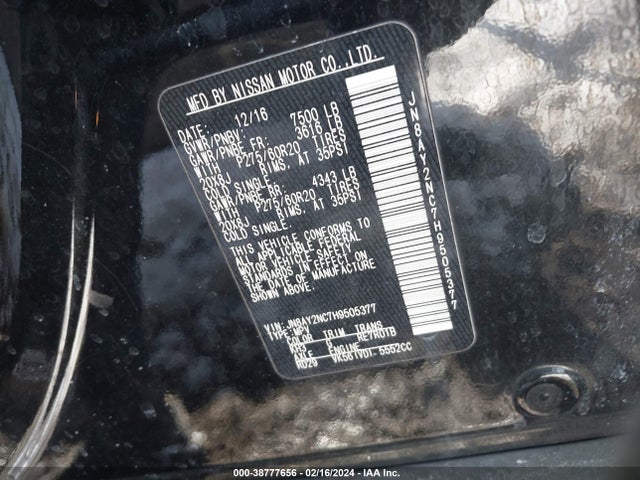 Nissan Armada Sl 2017 JN8AY2NC7H9505377 Image 9