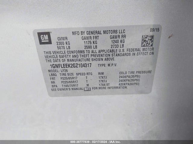 Chevrolet EQUINOX LS 2016 1GNFLEEK2GZ104317 Image 9