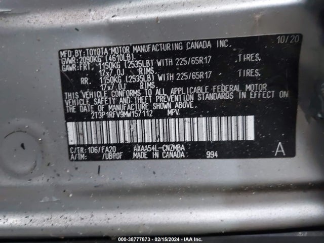Toyota Rav4 Xle 2021 2T3P1RFV9MW157112 Image 9
