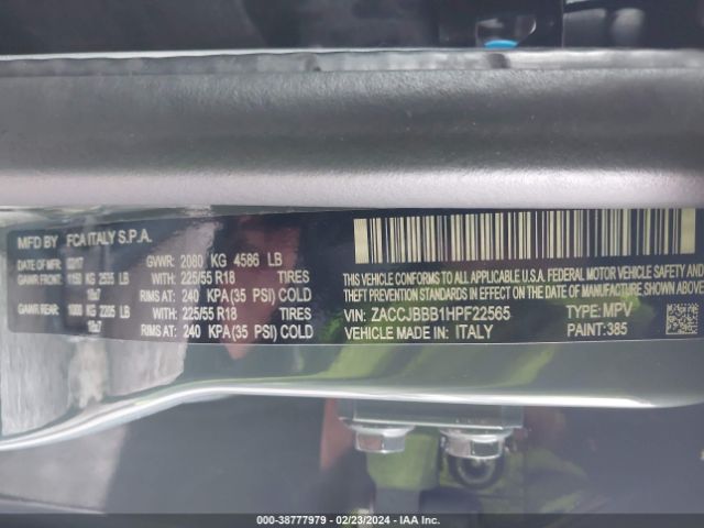 2017 JEEP RENEGADE ZACCJBBB1HPF22565 Photo 8