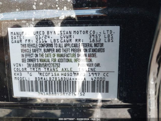 3N1AB8BV5RY276752 Nissan Sentra S Xtronic Cvt