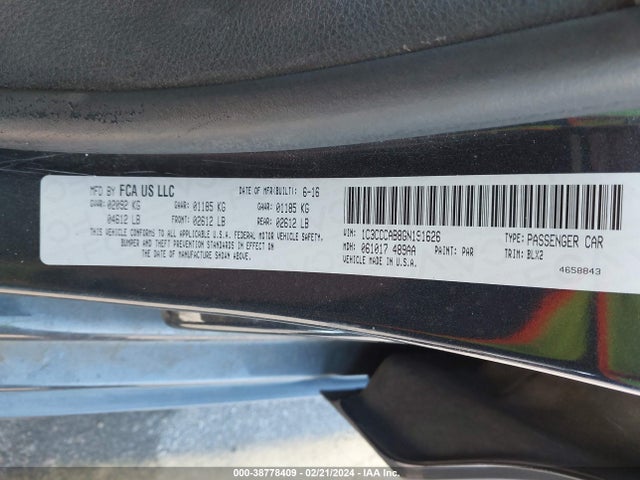 Chrysler 200 Limited Platinum 2016 1C3CCCAB8GN191626 Image 9