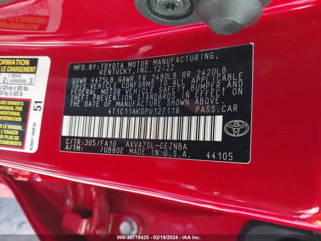 Toyota CAMRY LE 2023 4T1C11AK0PU127118 Image 9